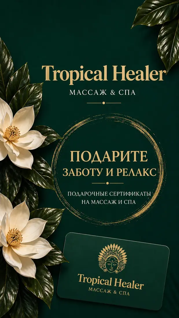 Сертификат: магнолии на зелёном
